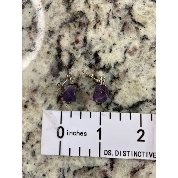 Emily Ray Amethyst Gemstone Necklace Bracelet Earring Set Semi Precious Beads - Picture 7 of 7